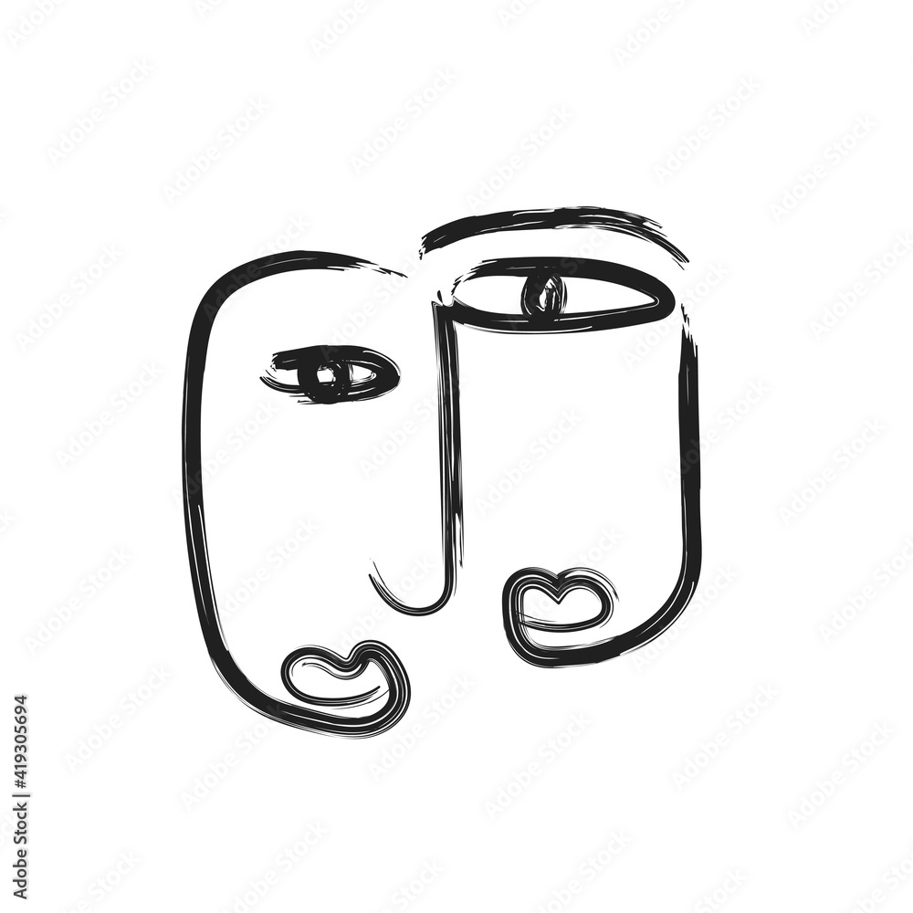 abstract face drawing for wall art and t-shirt abstract face drawing for wall art and t-shirt