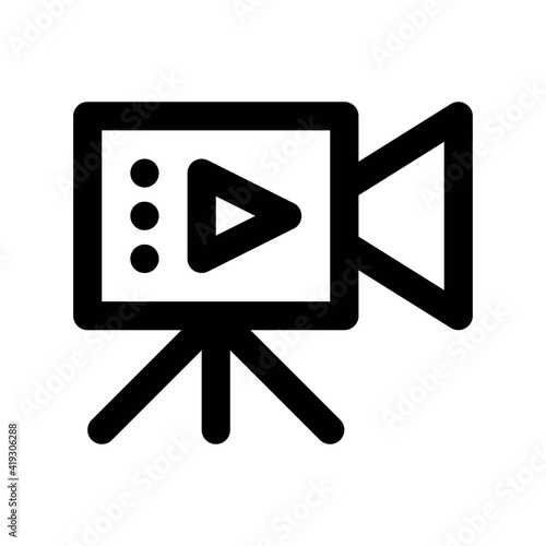 Icon Video Recording With Style Outline
