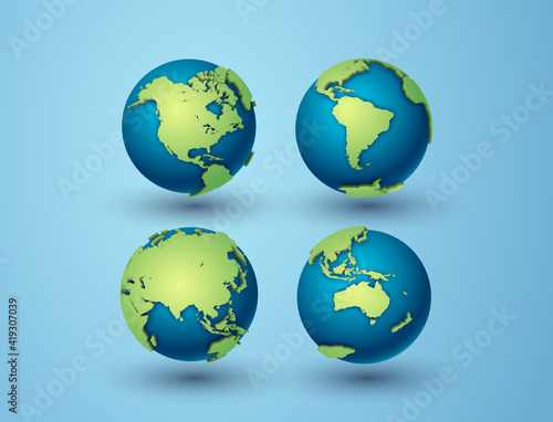 Pack of earth globes