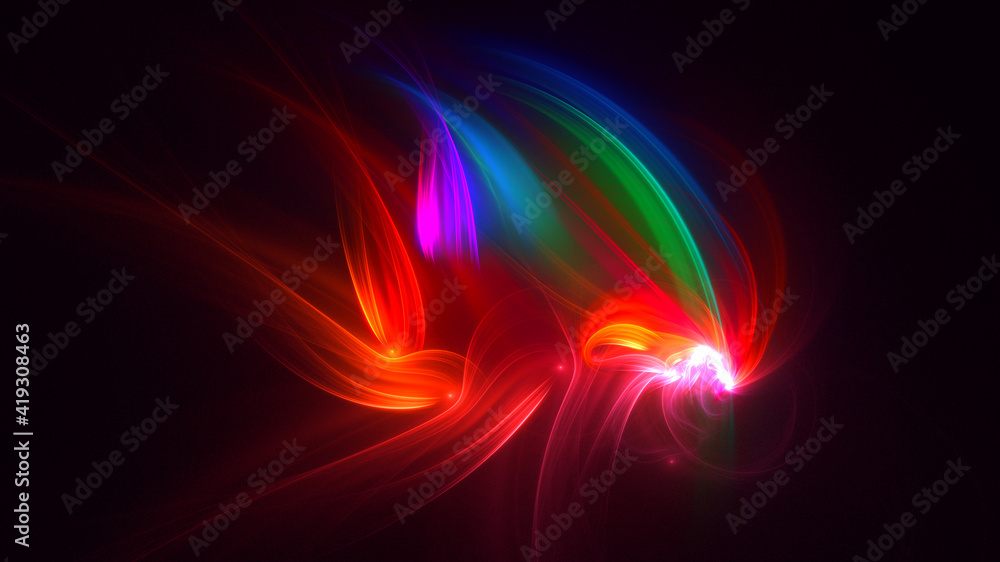 3D rendering abstract multicolor fractal light background 3D rendering abstract multicolor fractal light background