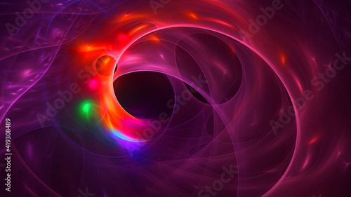 3D rendering abstract multicolor fractal light background