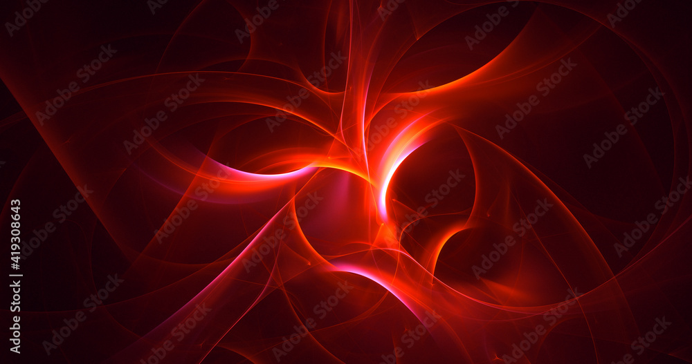 3D rendering abstract multicolor fractal light background