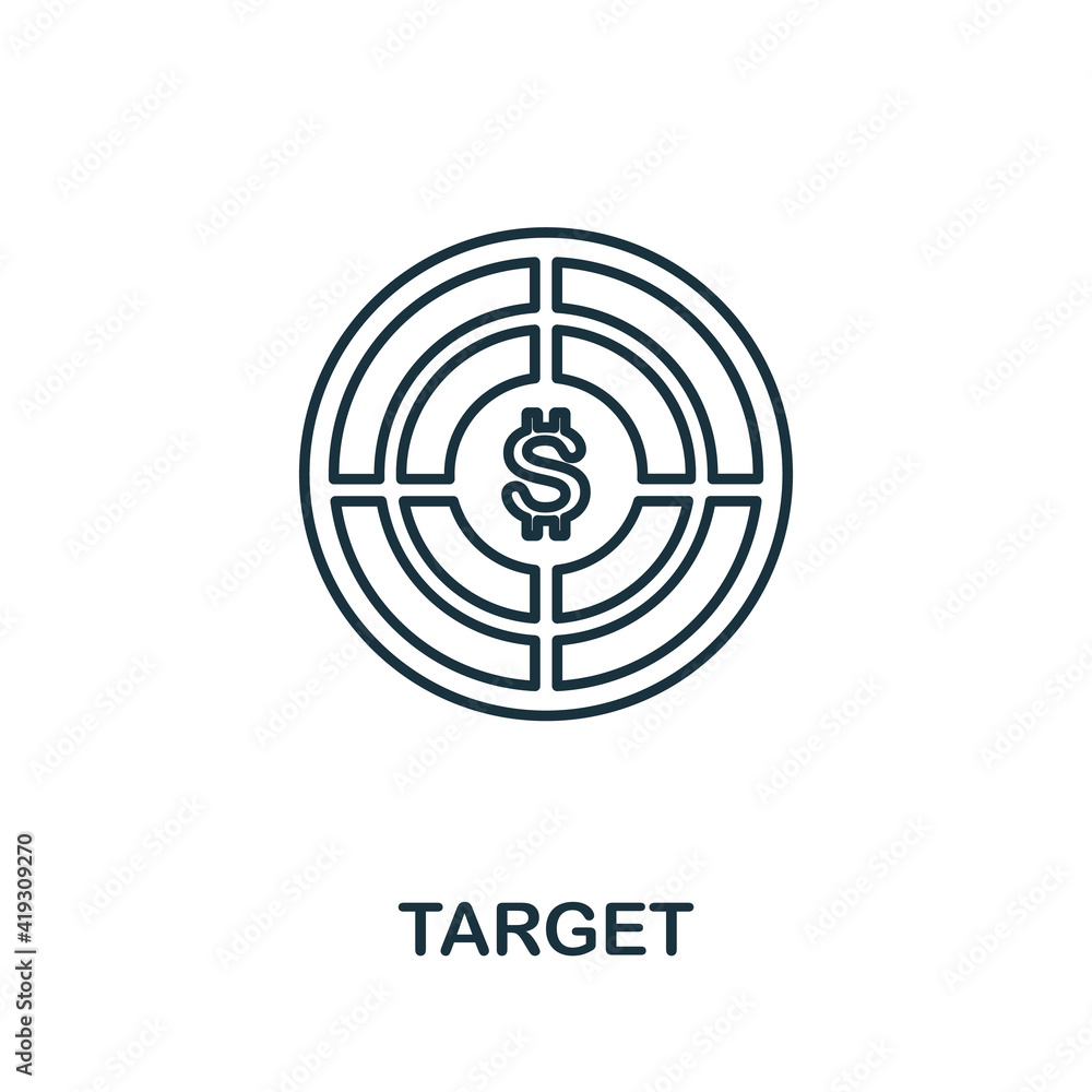 Target icon. Simple illustration from startup collection. Creative Target icon for web design, templates, infographics and more Target icon. Simple illustration from startup collection. Creative Target icon for web design, templates, infographics and more