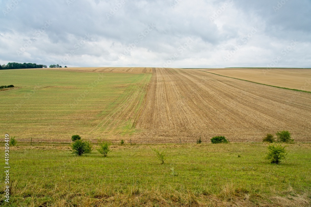 Obraz premium Fontaine-Lavaganne France - 14 August 2020 -Countryside near Marseilles-en--Beauvaisis in Departement Oise