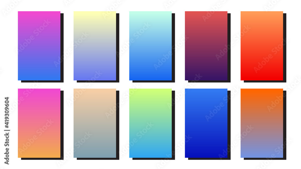 colorful gradient color background set for website banner or mobile application decorative graphic screen design