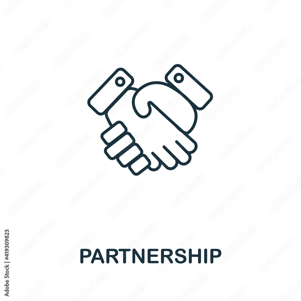 Partnership icon. Simple illustration from startup collection. Creative Partnership icon for web design, templates, infographics and more Partnership icon. Simple illustration from startup collection. Creative Partnership icon for web design, templates, infographics and more