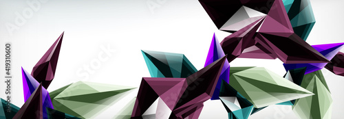 Vector 3d triangles and pyramids abstract background for business or technology presentations, internet posters or web brochure covers