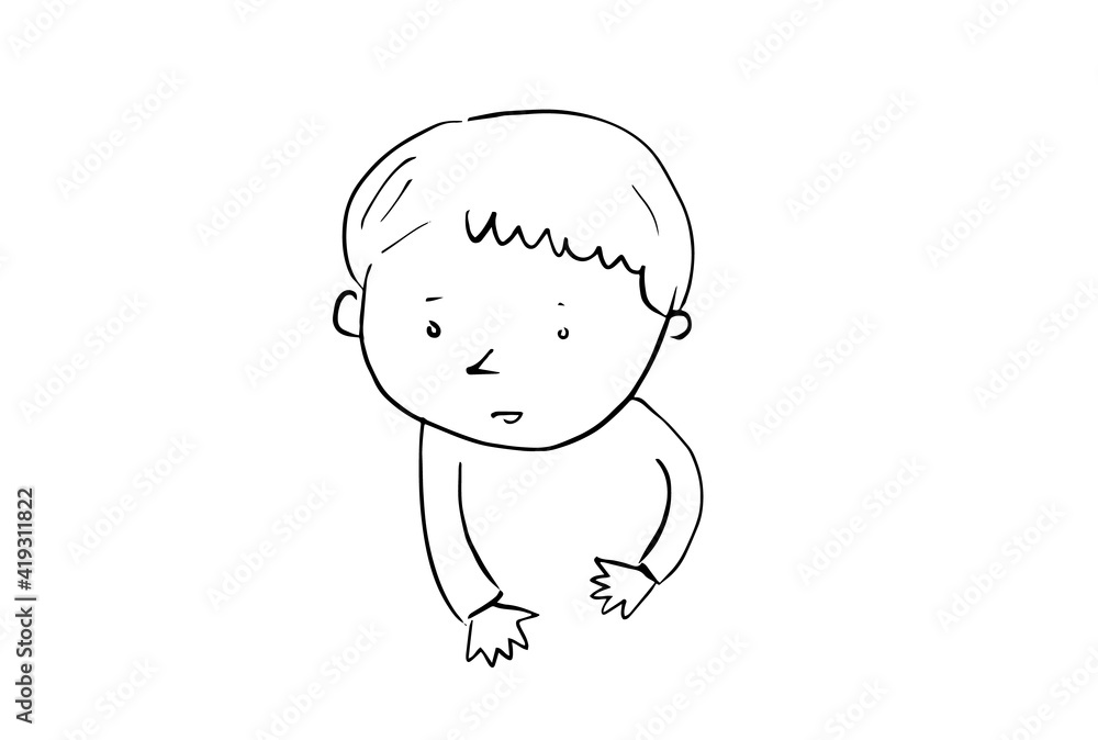 何かを見ている男の子のイラスト 何かを見ている男の子のイラスト
