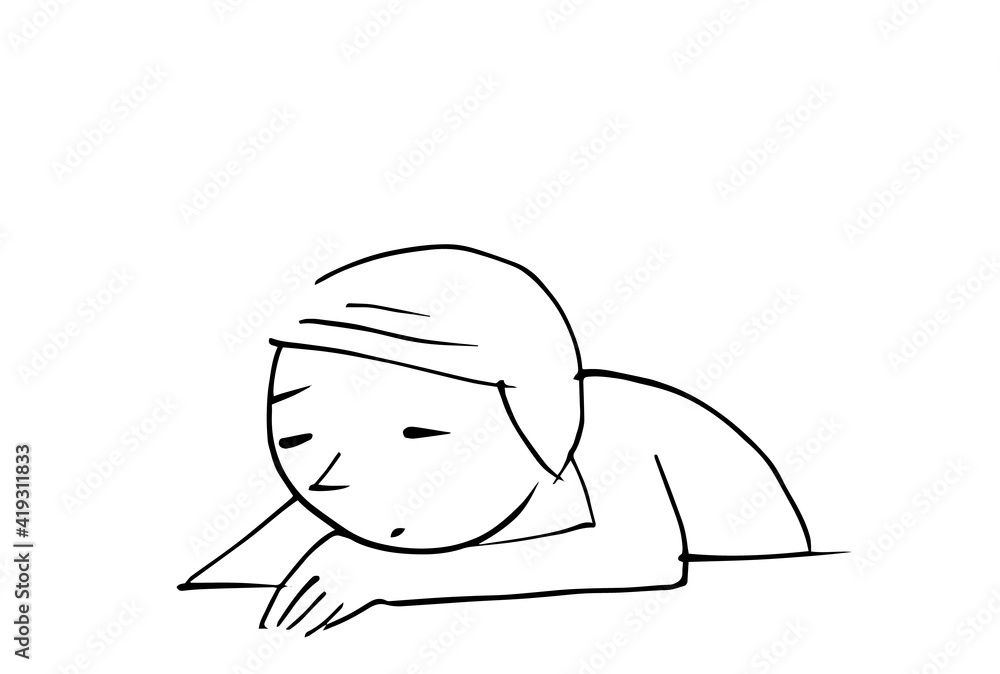 突っ伏す人のイラスト Stock Vector | Adobe Stock