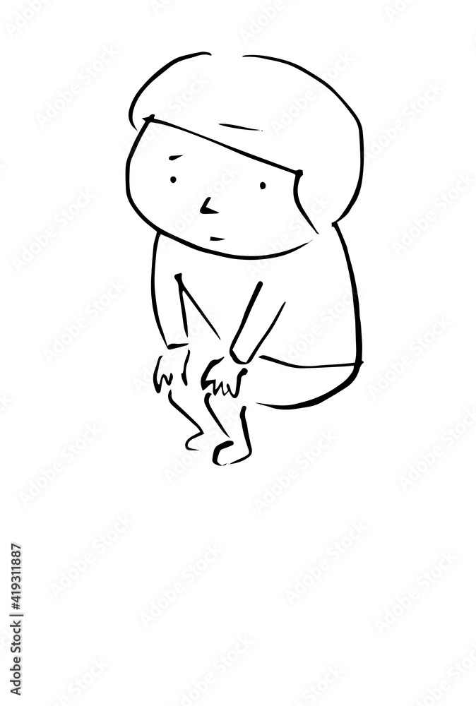 座っている男の子のイラスト 座っている男の子のイラスト