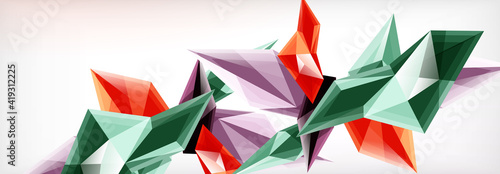 Vector 3d triangles and pyramids abstract background for business or technology presentations, internet posters or web brochure covers