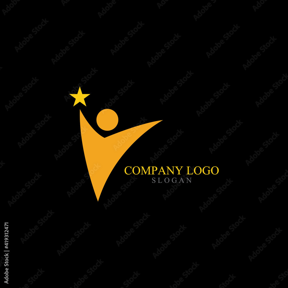 Gold Star Logo and Symbol Vector Stock Vector | Adobe Stock