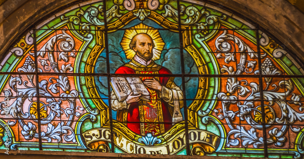 Saint Loyola Stained Glass Metropolitan Cathedral Basilica Santiago Chile
