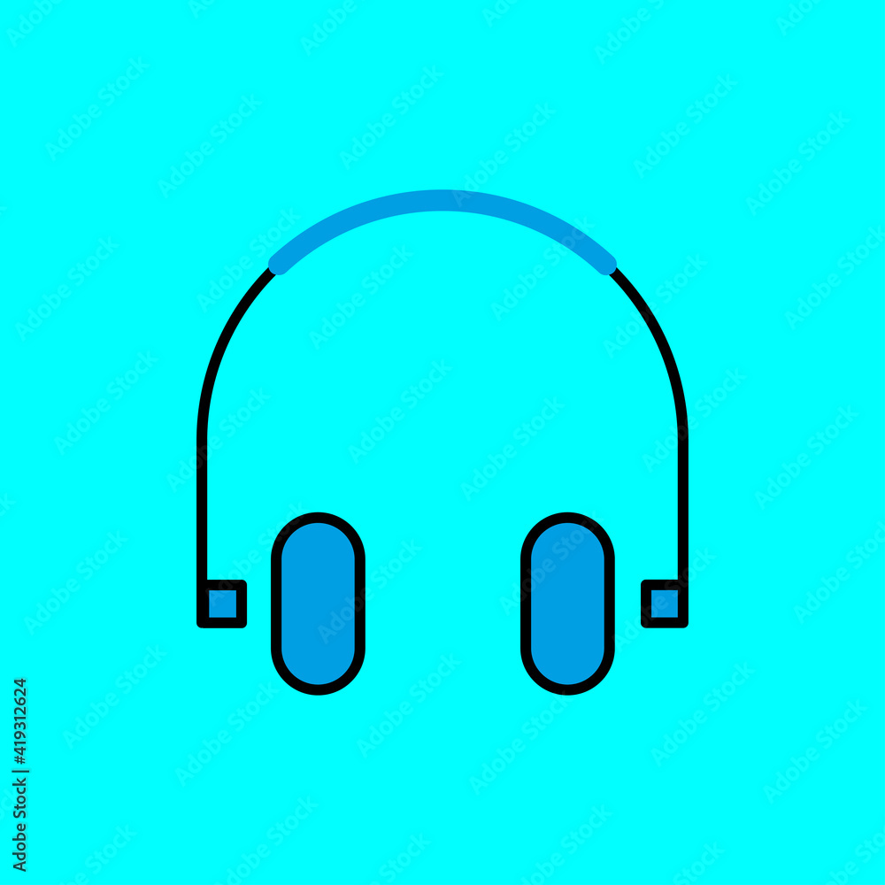 headphone lineal color icon. simple illustration. mobile concept app icon and web design. Editable stroke. Design template vector headphone lineal color icon. simple illustration. mobile concept app icon and web design. Editable stroke. Design template vector