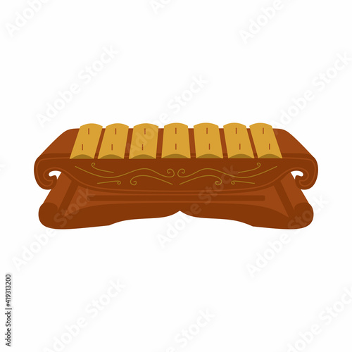 Saron flat design. A musica...