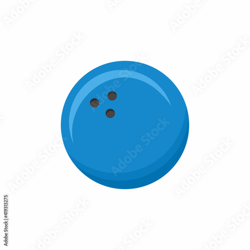 One blue bowling ball icon ...
