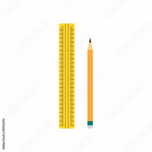 Pencil and ruler for carpen...