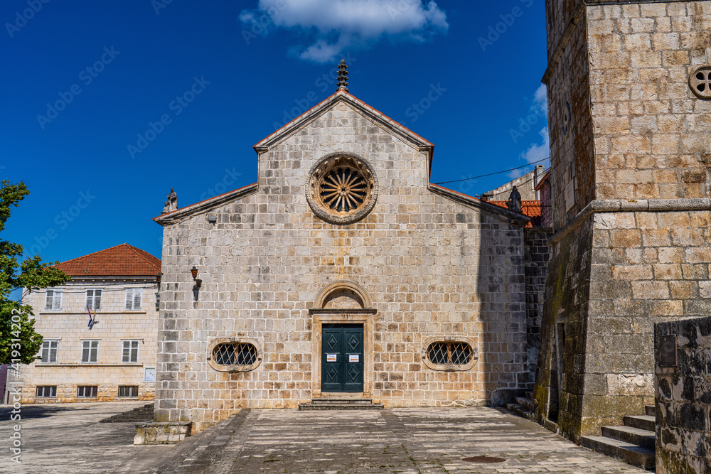 Church of all saints of Blato on Korcula island in Croatia, Adriatic Sea, Europe