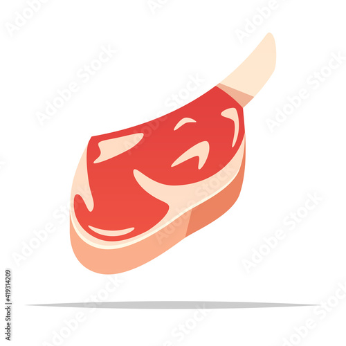 Raw ribeye steak vector isolated illustration