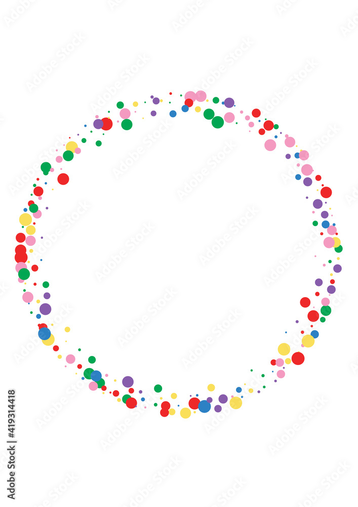 Red Circle Happy Texture. Round Random