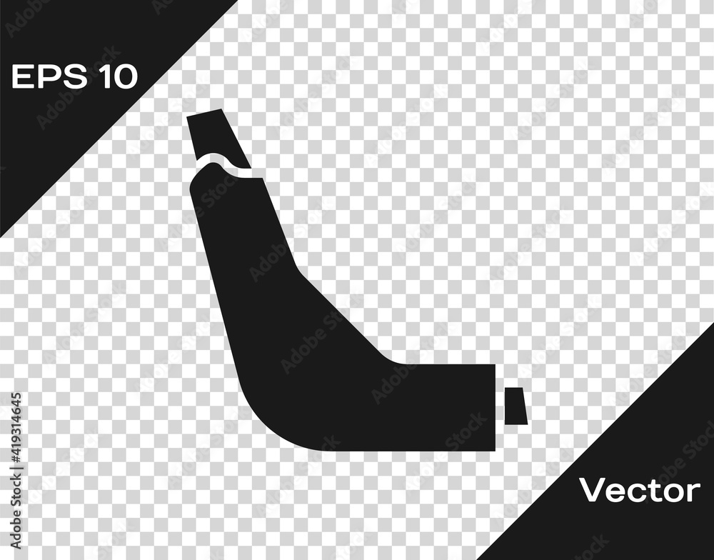 Black Inhaler icon isolated on transparent background. Breather for cough relief, inhalation, allergic patient. Vector Illustration. Black Inhaler icon isolated on transparent background. Breather for cough relief, inhalation, allergic patient. Vector Illustration.