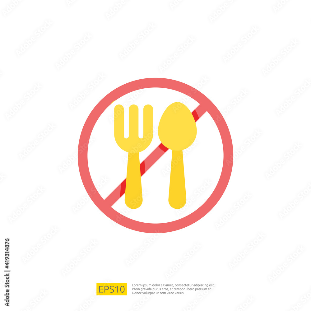 prohibition eat food during fasting for Muslim and Ramadan theme concept. Vector illustration prohibition eat food during fasting for Muslim and Ramadan theme concept. Vector illustration