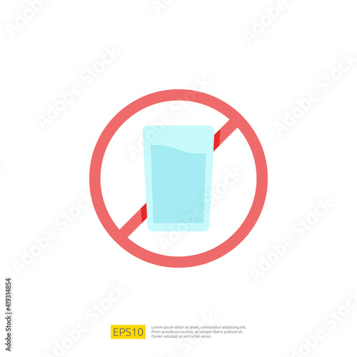 prohibition drink during fasting for Muslim and Ramadan theme concept. Vector illustration