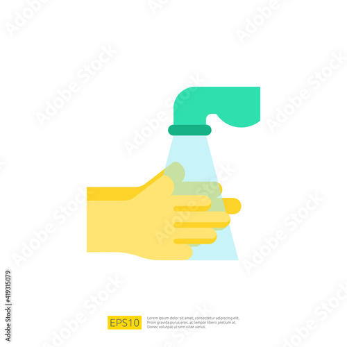 wudu wash Hands ablution Icon for Muslim and Ramadan theme concept. Vector illustration