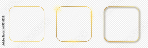 Gold glowing rounded square frame