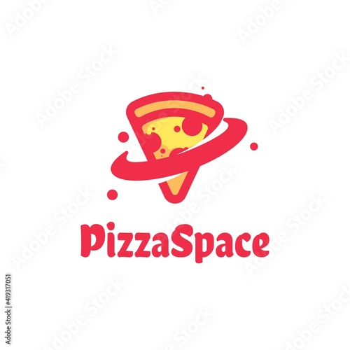 Vector Logo Illustration Pizza Color Mascot Style.