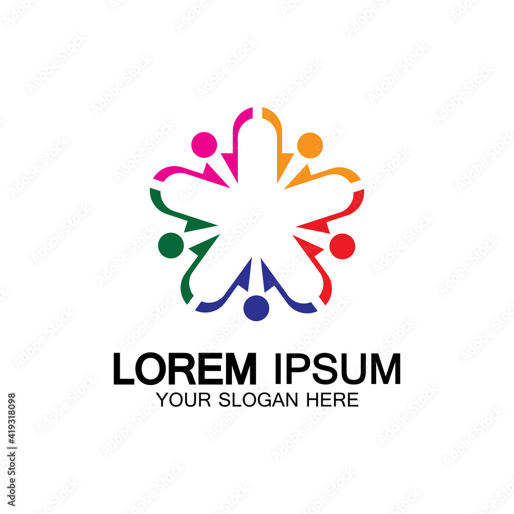 Star people logo design. Star community vector logo. star community human vector logo. Star people logo design. Star community vector logo. star community human vector logo.