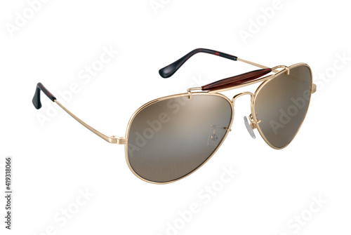 Trendy sunglasses isolated on white background, studio shoot.