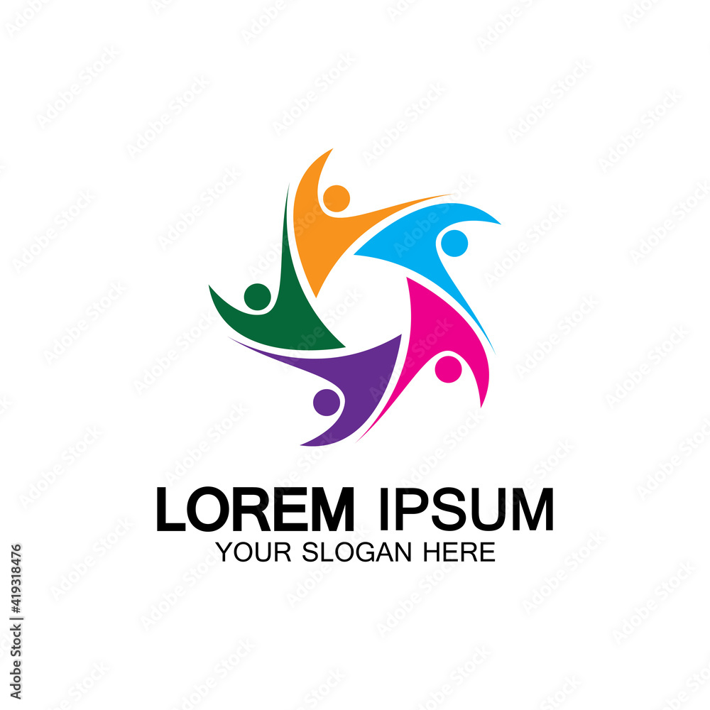 Star people logo design. Star community vector logo. star community human vector logo. Star people logo design. Star community vector logo. star community human vector logo.