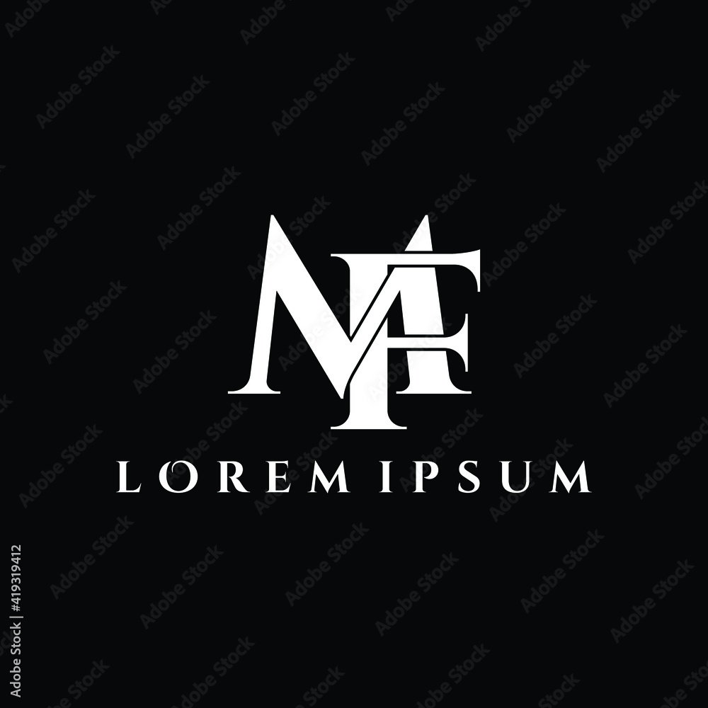 Letter MF luxury logo design vector Letter MF luxury logo design vector