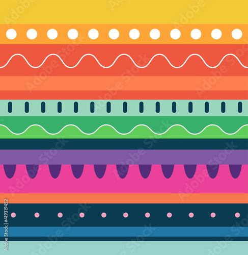 Mexico seamless pattern, Cinco de Mayo, Fiesta banner and poster design with flags, flowers, decorations