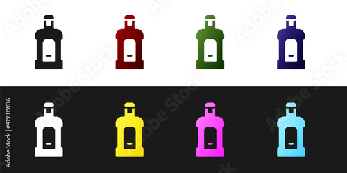 Set Orujo icon isolated on black and white background. Vector.