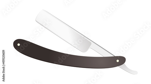 Isolated image of a straight razor on a white background.