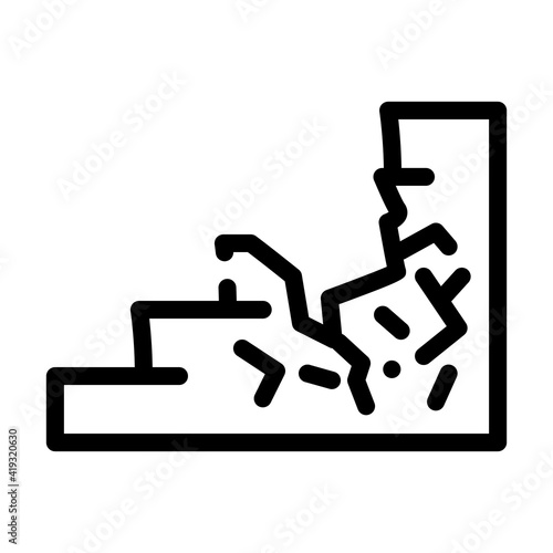 damaged stair line icon vector illustration line