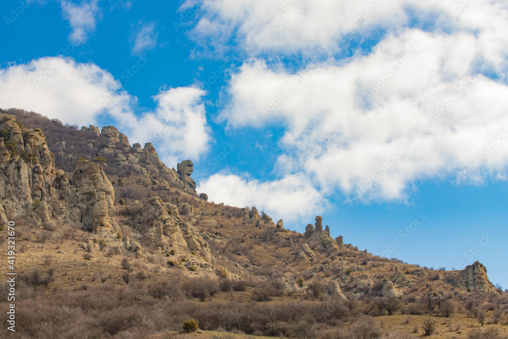 Mount Demerdzhi, the valley of ghosts in the Crimea Mount Demerdzhi, the valley of ghosts in the Crimea