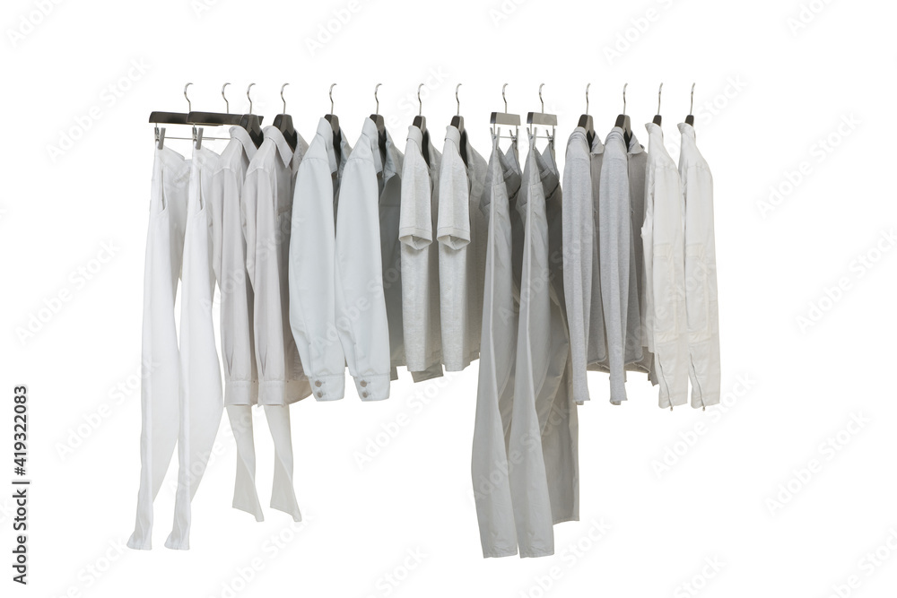 Elegant and trendy men's clothes hangingb Elegant and trendy men's clothes hangingb
