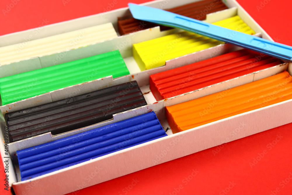 Fototapeta premium Set of colorful plasticine for children play and creativity