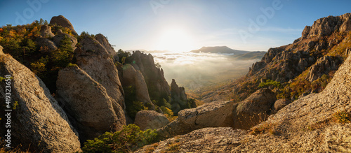 Autumn panoramic landscape in the mountains, © Vladimir Muravin