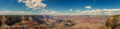 Panorama shot of hills, mountains and canyons in grand canyon antional park at sunny day, colorado