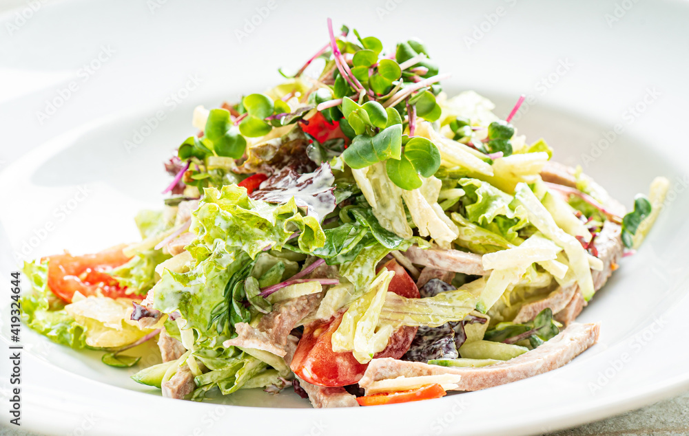 fresh salad with chicken and vegetables fresh salad with chicken and vegetables