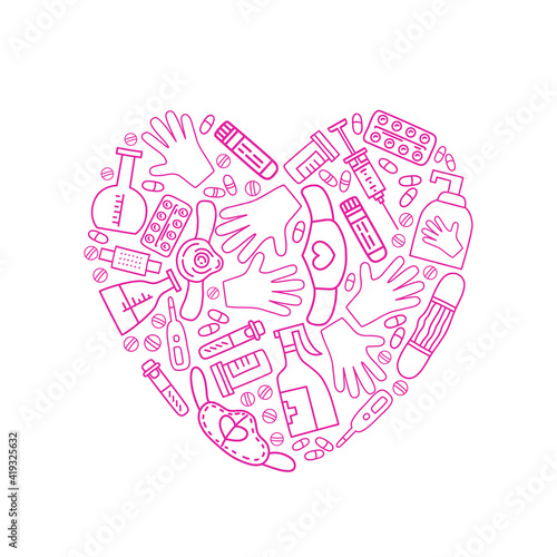 Covid-19 protect. Medicine vector Illustration