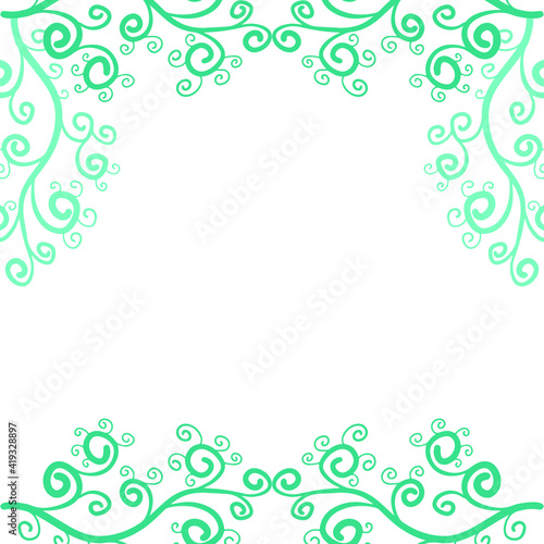 Frame of vector doodles, monogram of beautiful colors