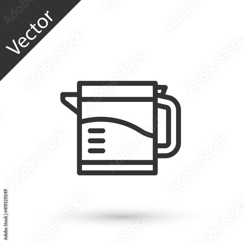 Grey Electric kettle icon isolated on white background. Teapot icon. Vector.