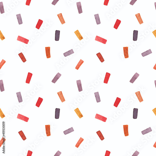 Abstract pattern on white background with confetti