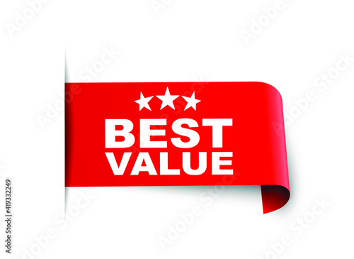best value banner template. best value ribbon label. photo