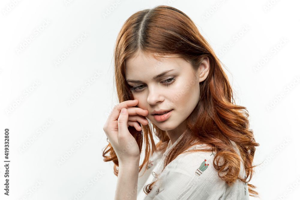pretty woman loose hair glamor luxury studio isolated background pretty woman loose hair glamor luxury studio isolated background